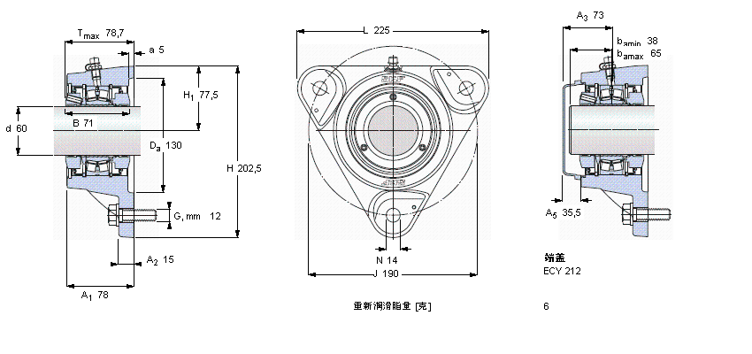SKF 带法兰的滚子单元FYNT60F样本图片