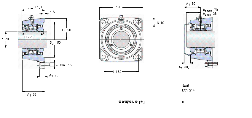 SKF 带法兰的滚子单元FYNT70F样本图片