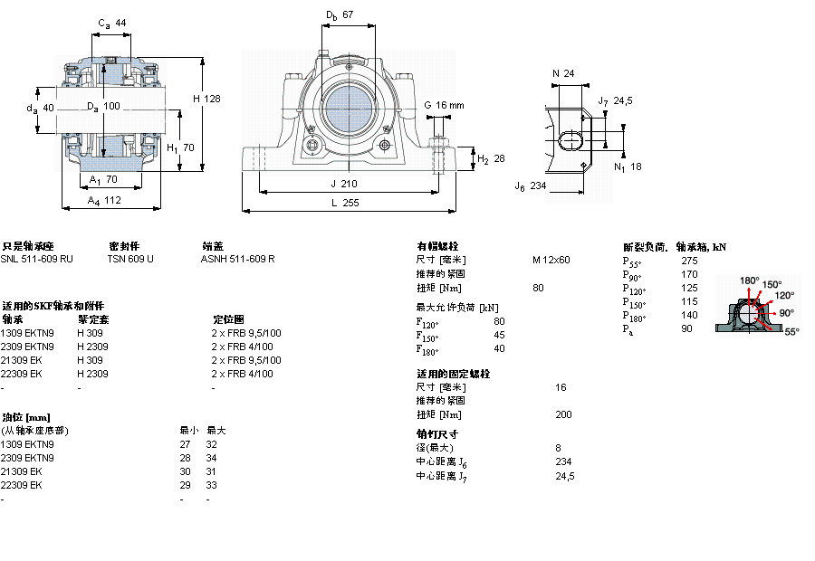 SKF 剖分立式座SNL609TURU样本图片