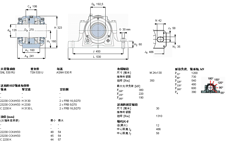 SKF 剖分立式座SNL530TURU样本图片