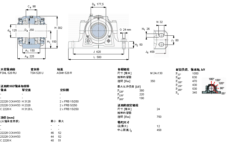 SKF 剖分立式座FSNL528TURU样本图片