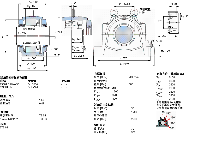 SKF 剖分立式座SNL3084F样本图片