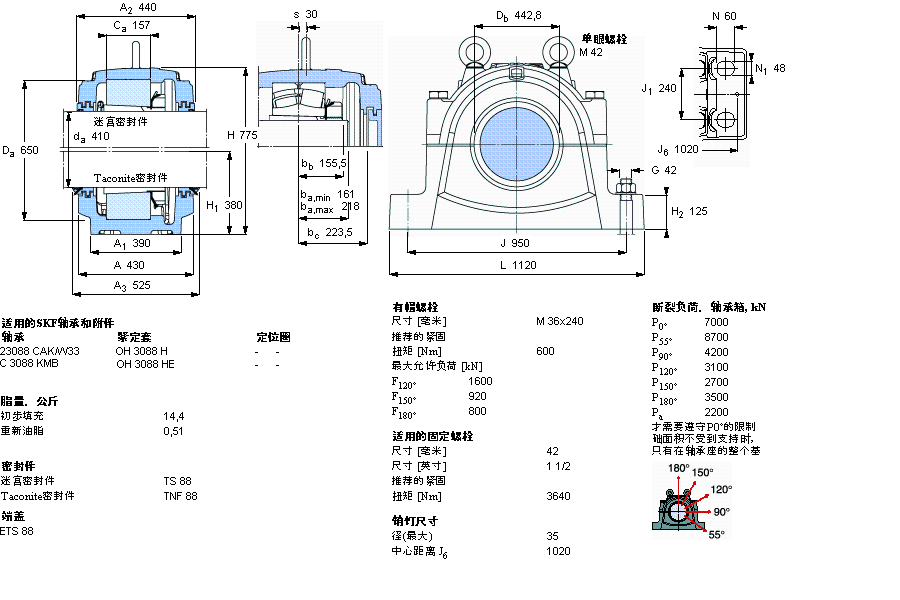SKF 剖分立式座SNL3088F样本图片