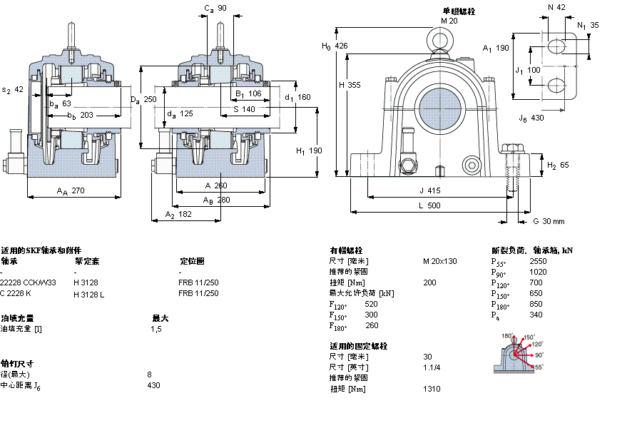 SKF 剖分立式座SONL228-528样本图片