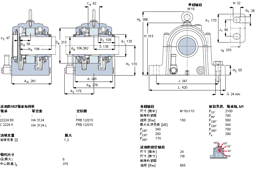 SKF 剖分立式座SONL224-524样本图片