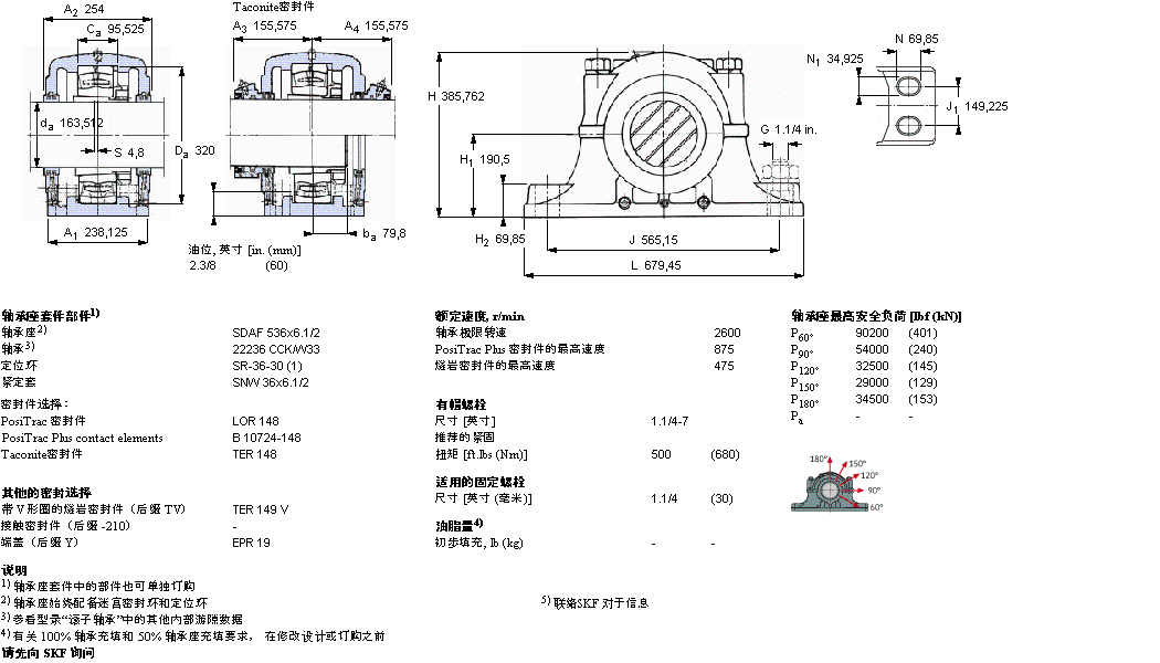 SKF 剖分立式座SDAF22536x6.1/2样本图片