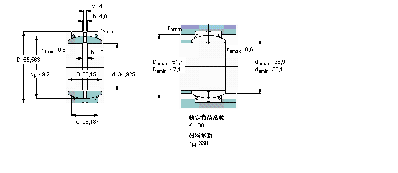 SKF 需要维护的径向球面滑动GEZ106ES-2RS样本图片