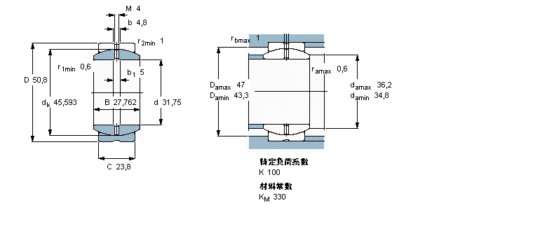 SKF 需要维护的径向球面滑动GEZ104ES样本图片