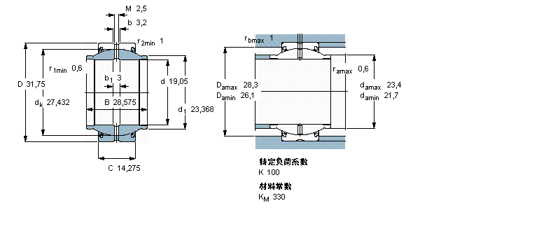 SKF 需要维护的径向球面滑动GEZM012ES-2RS样本图片
