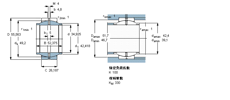 SKF 需要维护的径向球面滑动GEZM106ES样本图片