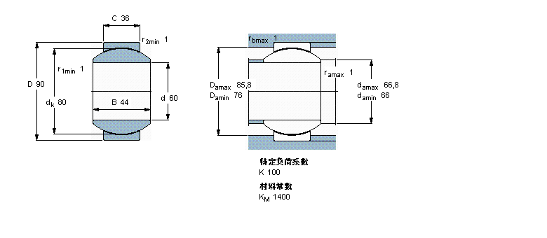 SKF 免维护径向球面滑动GE60CJ2样本图片