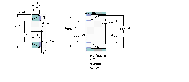 SKF 免维护角接触球面滑动GAC25F样本图片