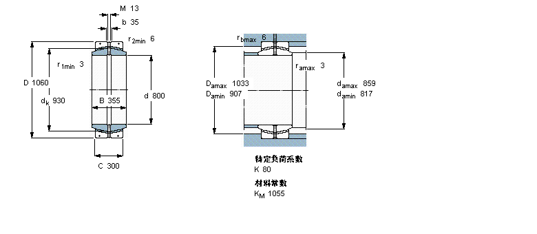 SKF 免维护径向球面滑动GEC800FBAS样本图片