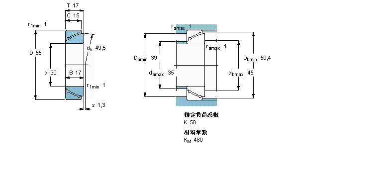 SKF 免维护角接触球面滑动GAC30F样本图片