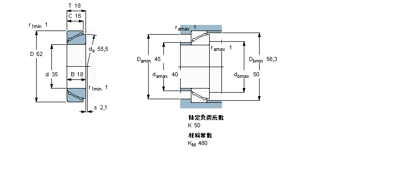 SKF 免维护角接触球面滑动GAC35F样本图片