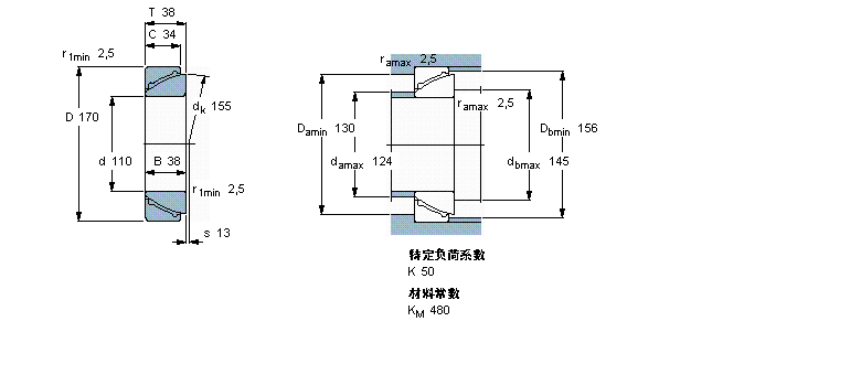 SKF 免维护角接触球面滑动GAC110F样本图片