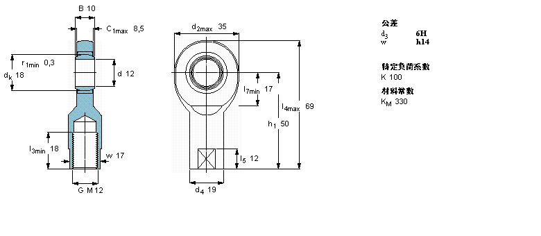 SKF 需要维护的杆端SIL12E样本图片