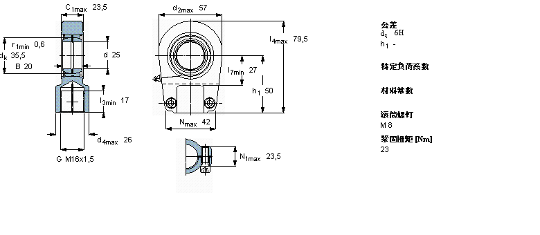 SKF 需要维护的杆端SIR25ES样本图片