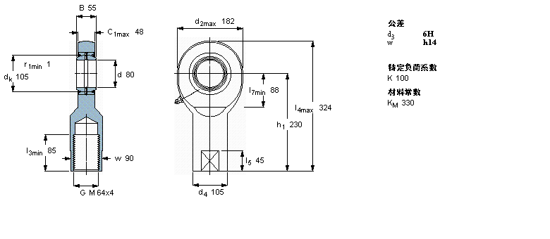 SKF 需要维护的杆端SILA80ES-2RS样本图片