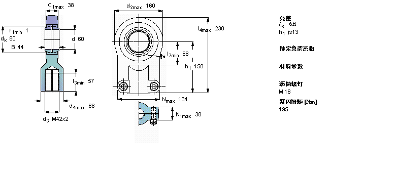 SKF 需要维护的杆端SIJ60ES样本图片