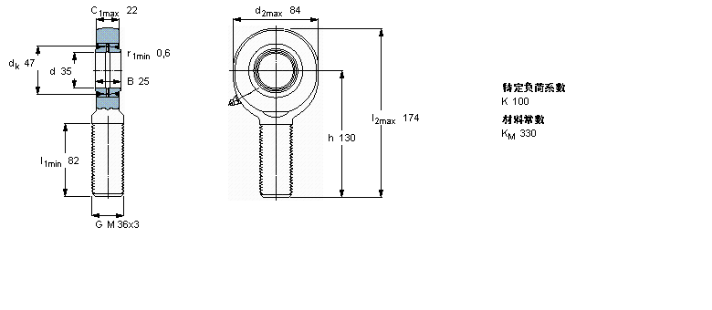 SKF 需要维护的杆端SA35ES-2RS样本图片