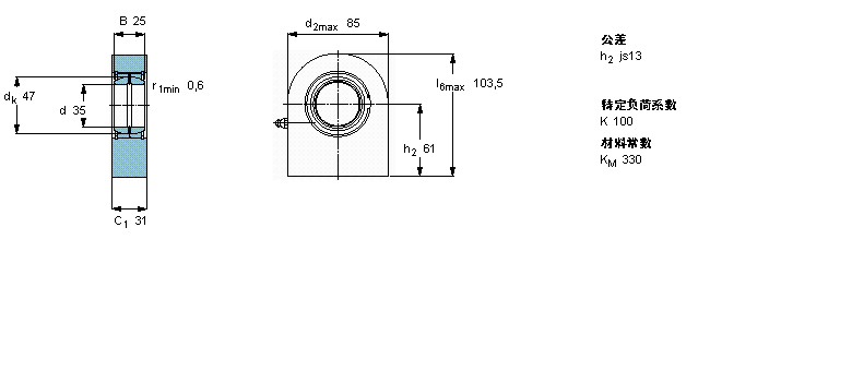 SKF 需要维护的杆端SCF35ES样本图片