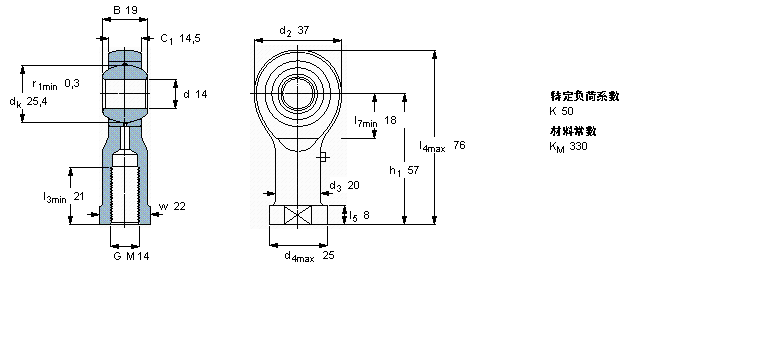 SKF 需要维护的杆端SILKAC14M样本图片