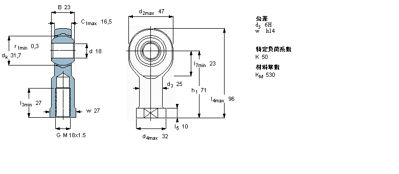 SKF 免维护杆端SIKB18F样本图片